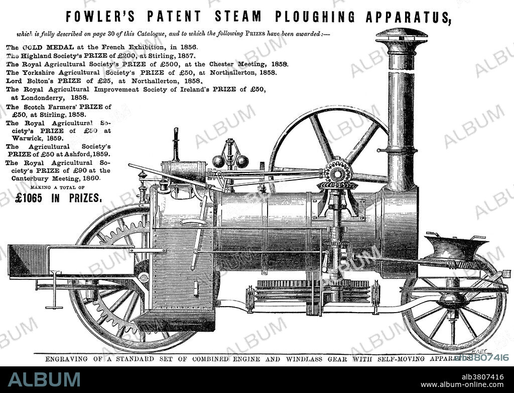 John Fowler (July 11, 1826 - December 4, 1864) was an English agricultural engineer who was a pioneer in the use of steam engines for ploughing and digging drainage channels. His inventions significantly reduced the cost of ploughing farmland, and also enabled the drainage of previously uncultivated land in many parts of the world. Between 1850 and 1864 Fowler took out in his own name and in partnership with other persons thirty-two patents for ploughs and ploughing apparatus, reaping machines, seed drills, traction engines, slide valves, the laying of electric telegraph cables, and the making of bricks and tiles. By 1858 Fowler had forty sets of ploughing tackle in use, and by 1861 he had one hundred sets working. From 1860 the manufacture of the ploughing machinery was carried out by the firm of Kitson and Hewitson of Leeds. He died in 1864 at the age of 38 when he developed tetanus from a compound fracture of the arm he had sustained earlier in the year.