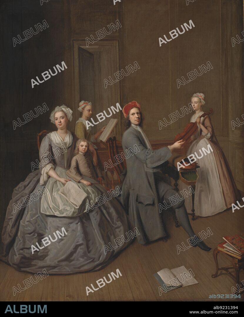 BALTHASAR DENNER. The Artist's Family Making Music Together, 1728-1732.