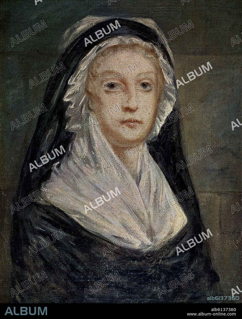 SOPHIE PRIEUR. Marie Antoinette at the Conciergerie, after a painting by Alexandre Kucharski - ca. 1792/99 - oil on canvas.