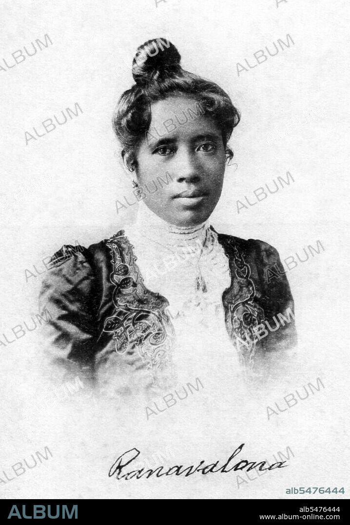 Ranavalona III (November 22, 1861 May 23, 1917) was the last sovereign of the Kingdom of Madagascar. She ruled from July 30, 1883, to February 28, 1897, in a reign marked by ongoing and ultimately futile efforts to resist the colonial designs of the government of France. As a young woman, she was selected from among several andriana (nobles) qualified to succeed Queen Ranavalona II upon her death. Like both preceding queens, Ranavalona entered into a political marriage with a member of the Hova (freeman) elite named Rainilaiarivony who, in his role as Prime Minister of Madagascar, largely oversaw the day-to-day governance of the kingdom and managed its foreign affairs. Throughout her reign, Ranavalona utilized diverse tactics such as strengthening trade and diplomatic relations with the United States and Great Britain in the hope of staving off impending colonization. However, French attacks on coastal port towns and an assault on the capital city of Antananarivo ultimately led to the capture of the royal palace in 1896, thereby ending the sovereignty and political autonomy of the century-old kingdom. The newly installed French colonial government promptly exiled Rainilaiarivony to Algiers (in Algeria), while Ranavalona and her court were initially permitted to remain behind as symbolic figureheads. However, the outbreak of a popular resistance movement, called the Menalamba Rebellion, and discovery of anti-French political intrigues at court led the French to exile the queen to the island of Reunion in 1897. Rainilaiarivony died that same year and shortly thereafter Ranavalona, along with several members of her family, were relocated to a villa in Algiers. The queen, her family and the servants accompanying her were provided an allowance and enjoyed a comfortable standard of living including occasional trips to Paris for shopping and sightseeing. Despite Ranavalona's repeated requests, they were never permitted to return home to Madagascar. Ranavalona died of an embolism at her villa in Algiers in 1917 at the age of 55. Her remains were buried in Algiers but were disinterred 21 years later and shipped to Madagascar, where they were placed within the tomb of Queen Rasoherina on the grounds of the Rova of Antananarivo.