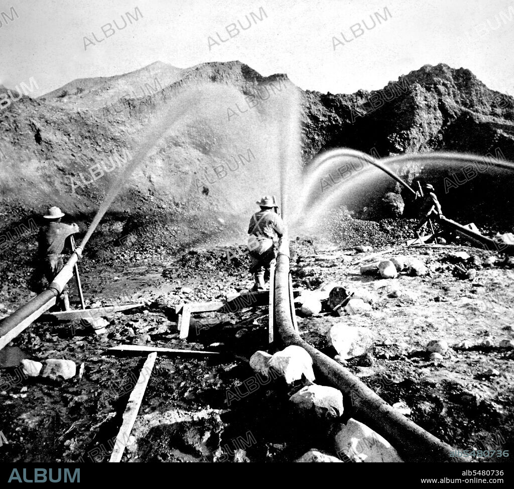 California History - Hydraulic mining near French Corral, Nevada County circa 1866.