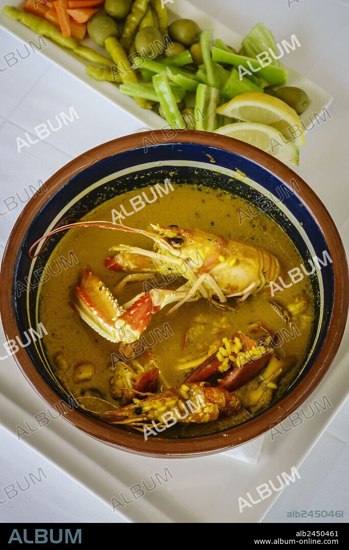 Arroç de Peix - arroz de pescado y marisco, Can Pep, Sa Rapita, Mallorca,Islas Baleares,Spain.
