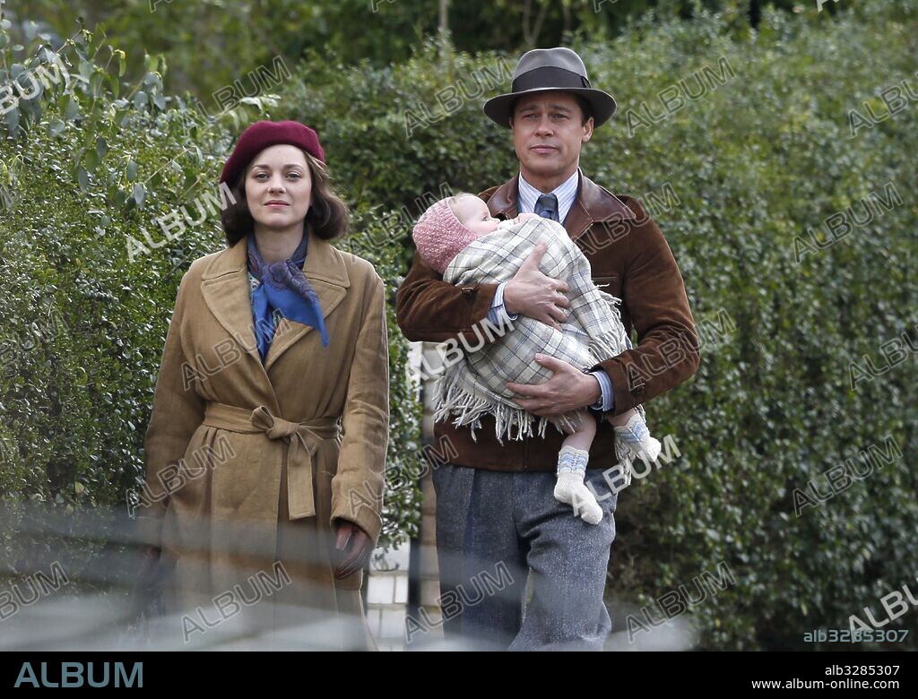 BRAD PITT y MARION COTILLARD en ALIADOS, 2016 (ALLIED), dirigida por DON BURGESS y ROBERT ZEMECKIS. Copyright GK FILMS/PARAMOUNT PICTURES.