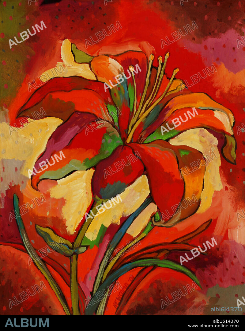 Kandinsky's Day Lily  1991  John Newcomb (20th C. American)  Casein  Private Collection.