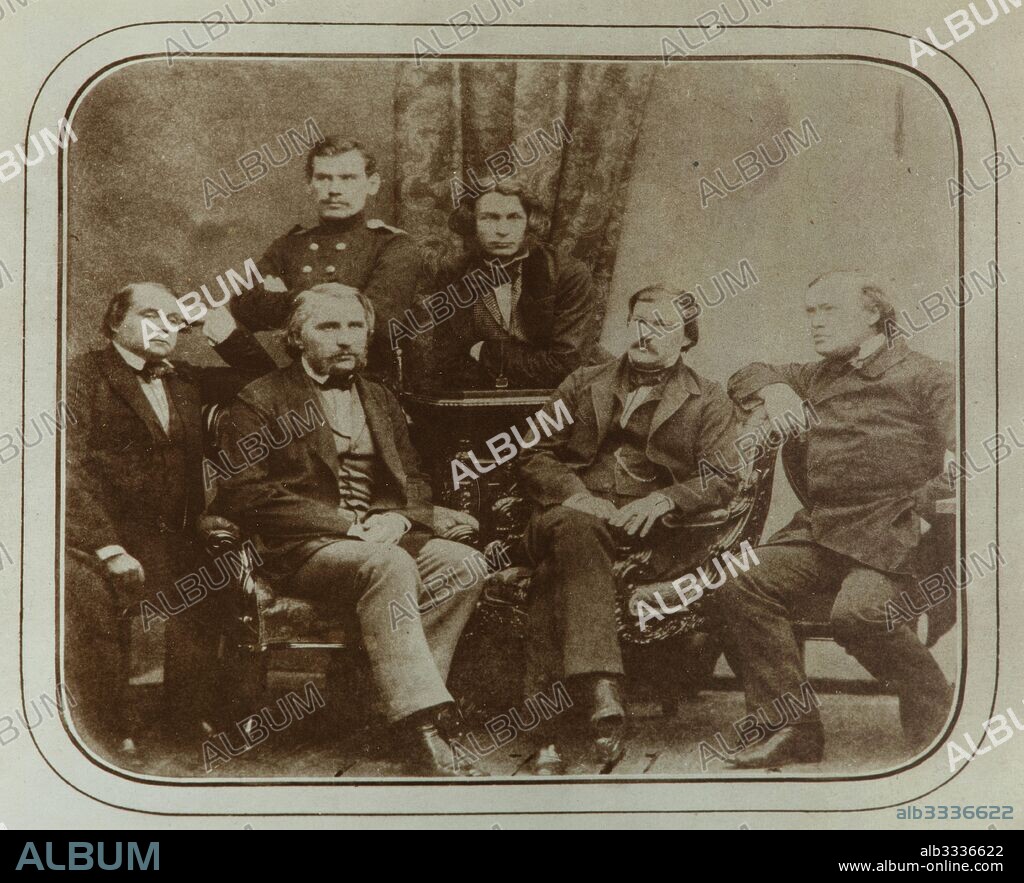 SERGEI LVOVICH LEVITSKY. Sovremennik: Ivan Goncharov, Ivan Turgenev, Leo Tolstoy, Dmitri Grigorovich, Alexander Druzhinin and Alexander Ostrovsky.