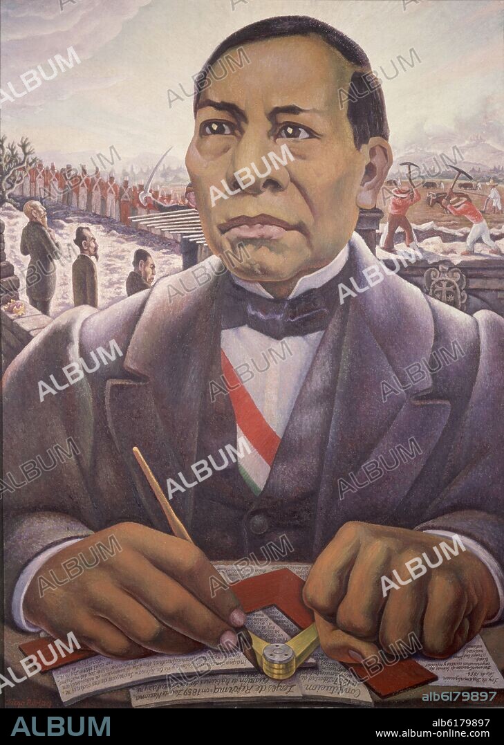 DIEGO RIVERA. RETRATO DE BENITO JUAREZ - 1948 - 130x95.