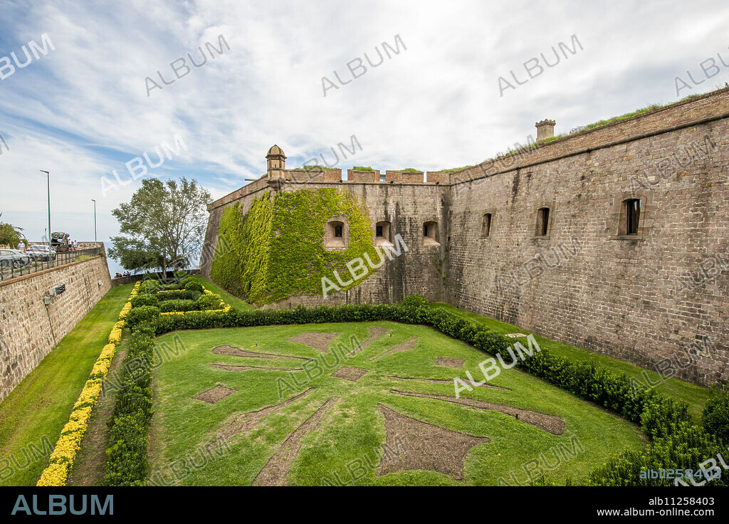 Montjuic Castle old military fortress on Montjuic Mountain overlooking the city, Barcelona, Catalonia, Spain, Europe.