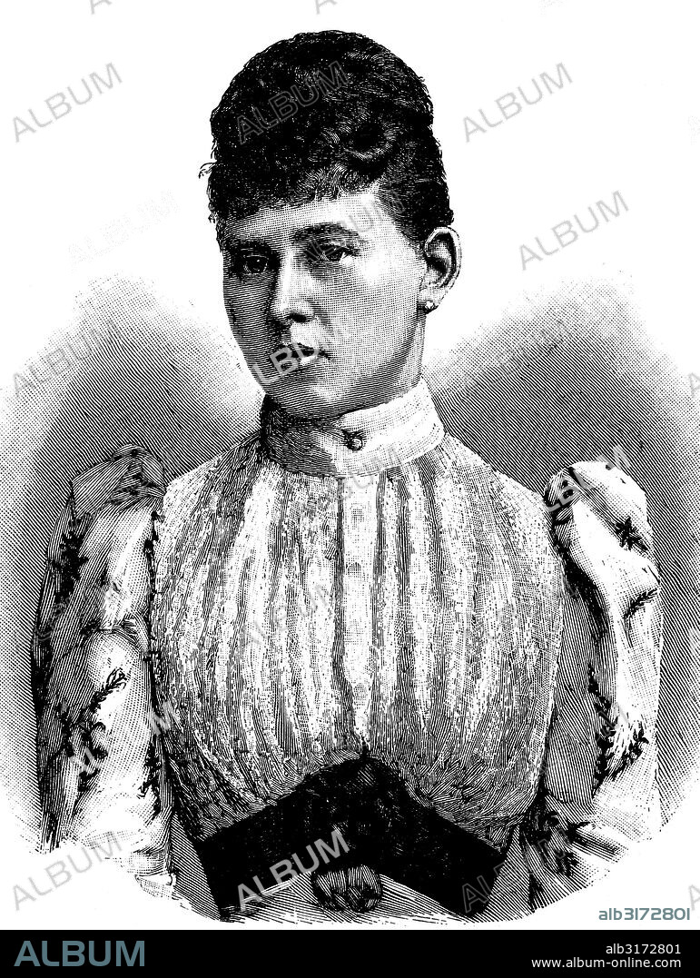 Princess margaret of prussia or margarete beatrice feodora, 1872 - 1954, landgravine of hesse-kassel, historical illustration circa 1893.