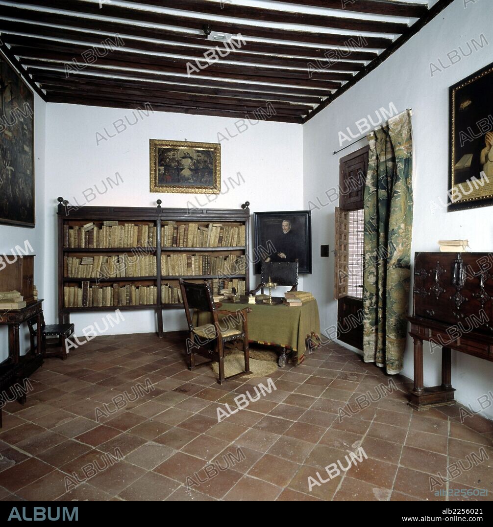 VEGA , FELIX LOPE DE. ESCRITOR ESPAÑOL. MADRID 1562-1635. INTERIOR DE LA CASA DE LOPE DE VEGA EN MADRID. DESPACHO - BIBLIOTECA.