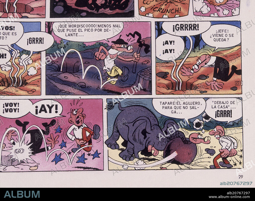 FRANCISCO IBAÑEZ TALAVERA (1936-). VIÑETAS DE UN COMIC DE MORTADELO Y FILEMON.