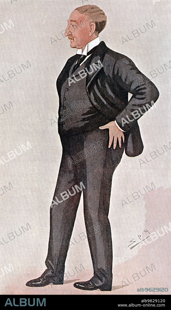 SIR LESLIE MATTHEW WARD. Cecil Rhodes, British-born South African, financier, statesman and empire builder, 1891. Rhodes (1853-1902) made his fortune in the Kimberley diamond mines, and formed De Beers Consolidated Mines in 1888. As Managing Director of the British South Africa Company, he administered a territory roughly equivalent to the modern nation of Zimbabwe (previously known as Rhodesia after Rhodes). Rhodes became Prime Minister of the Cape Colony in 1890, but resigned in 1896 when his role in instigating the Jameson Raid into the Transvaal came to light In his will he left funds to found the Rhodes Scholarships at Oxford University for Germans and Americans. The Cape, cartoon for Vanity Fair, 1891.