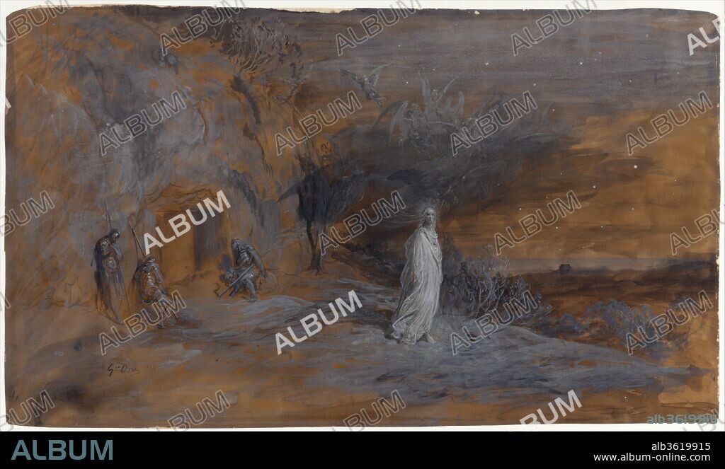 Le Christ sortant du tombeau. Artist: Gustave Doré (French, Strasbourg 1832-1883 Paris). Dimensions: Sheet: 20 3/16 x 34 5/16 in. (51.3 x 87.1cm). Date: 1850-83.