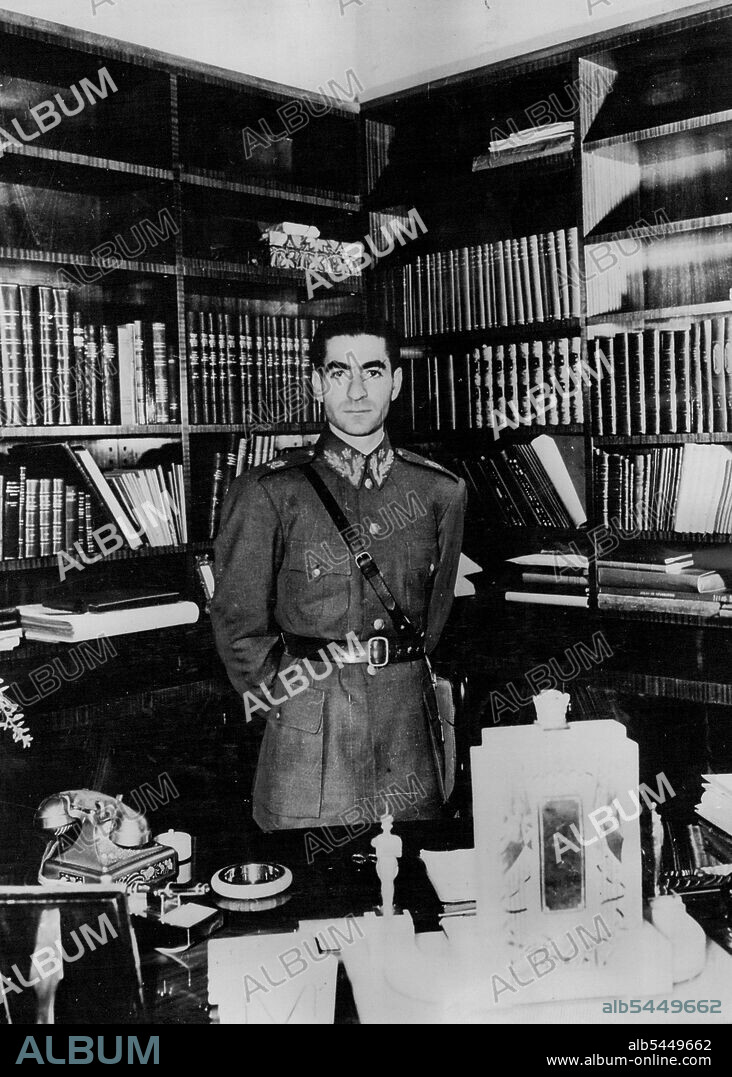 Ruler Of Iran -- Mohammad Reza Shah Pahlavi, King of Iran, photographed in his study in the Royal Palace at Teheran. On his desk (left) is a gold telephone and (right) an elaborate desk - set surmounted by a miniature crown.A 27-year-old King rules over 15,000,000 people whose security and independence have become the subject of World Debate. He is Mohammad Reza Shah Pahlavi, ruler of Iran, who ***** the late Riza Shah, in 1941. The young King was educated in Switzerland and speaks several languages, including English. In 1938 he was married to Fowzieh, sister of King Farouk of Egypt. They have one daughter Shahnaz, who is the Princess Royal and heir to the throne. March 08, 1953. (Photo by Associated Press Photo).