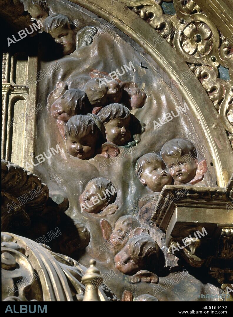 ROLDAN PEDRO / PINEDA BERNARDO SIMON. DETALLE DEL RETABLO DEL SAGRARIO DE LA CARTUJA DE JEREZ DE LA FRONTERA - SIGLO XVII.