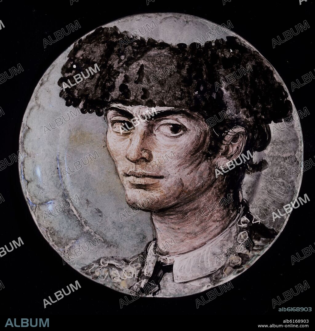 MIGUEL DEL MORAL. PLATO CON CABEZA DE TORERO - SIGLO XX.