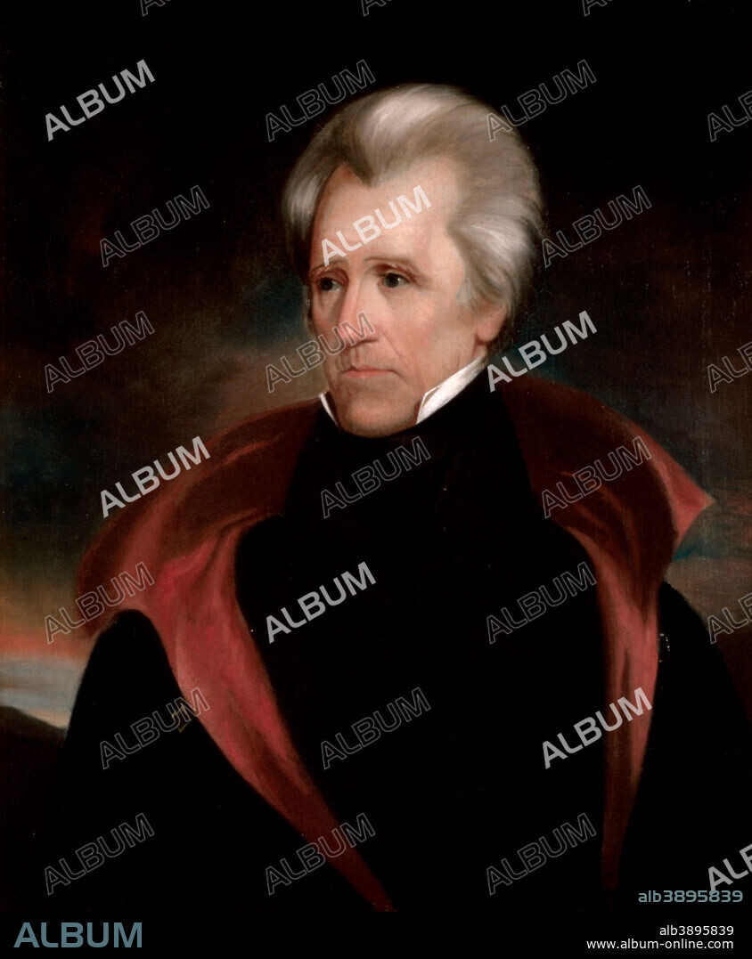 RALPH ELEASER WHITESIDE EARL. Andrew Jackson. Date/Period: Ca. 1835. Painting. Oil on canvas Oil on canvas. Height: 762 mm (30 in); Width: 635 mm (25 in).