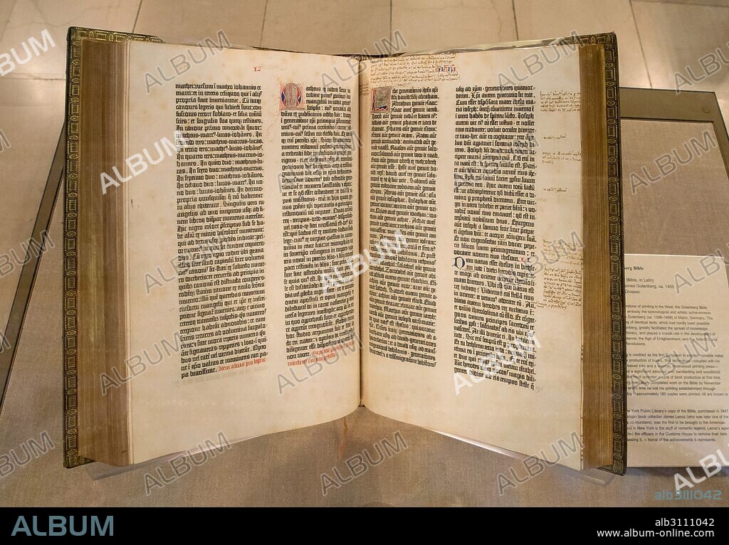 BIBLIA DE GUTENBERG 1455, BIBLIOTECA PUBLICA DE NUEVA YORK. 15/09/2015