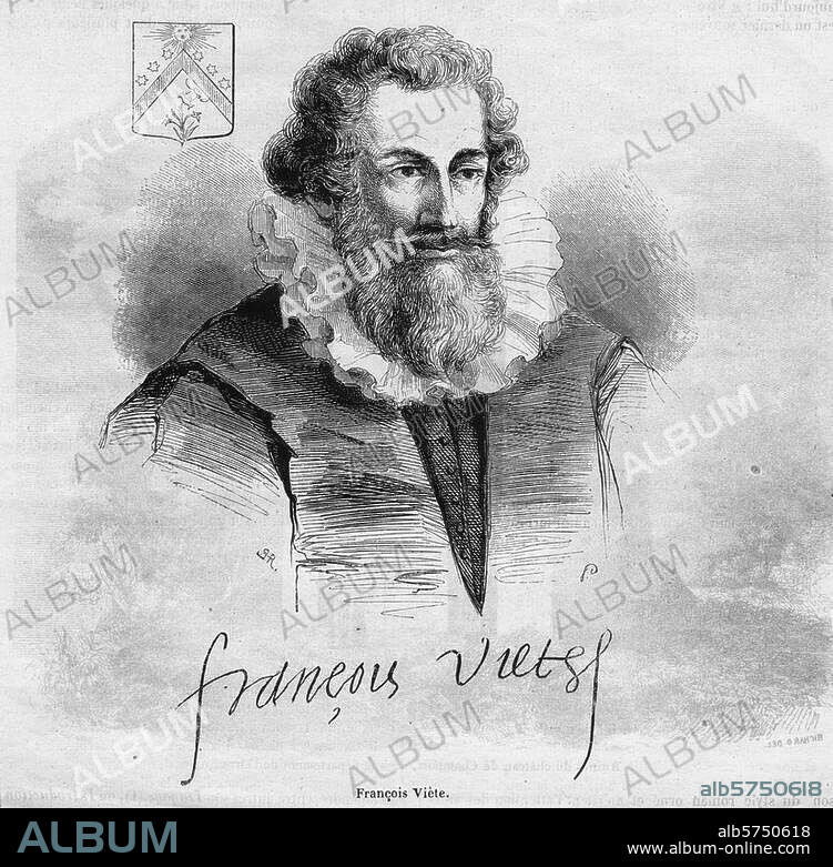Vieté, François (genannt Vieta); frz. Mathematiker und Advokat; Fontenay-le-Comte 1540 - Paris 13.12.1603. Porträt. Holzstich, 1848, nach zeitgenössischem Bildnis. Aus: Le Magasin pittoresque, 16. Jg., Nr. 47, Paris 1848, S. 373. Berlin, Sammlung Archiv für Kunst und Geschichte.