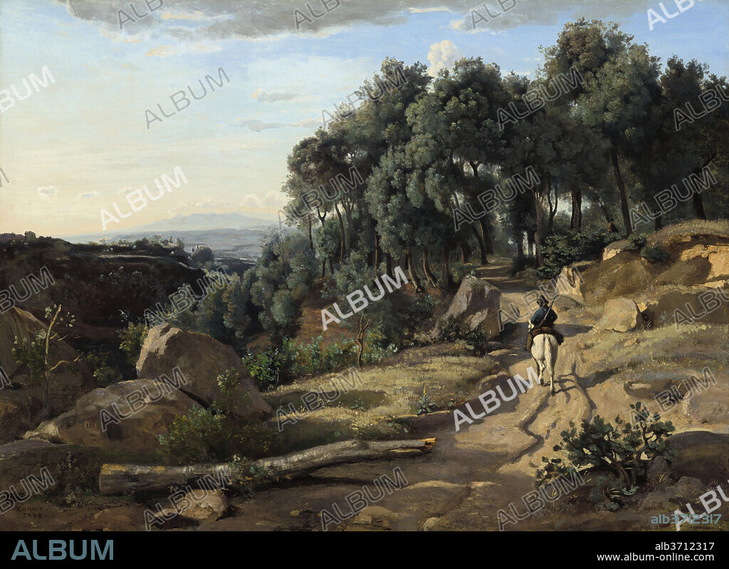 JEAN BAPTISTE CAMILLE COROT. A View near Volterra. Dated: 1838. Dimensions: overall: 69.9 x 95.5 cm (27 1/2 x 37 5/8 in.)  framed: 94 x 120.3 cm (37 x 47 3/8 in.). Medium: oil on canvas.
