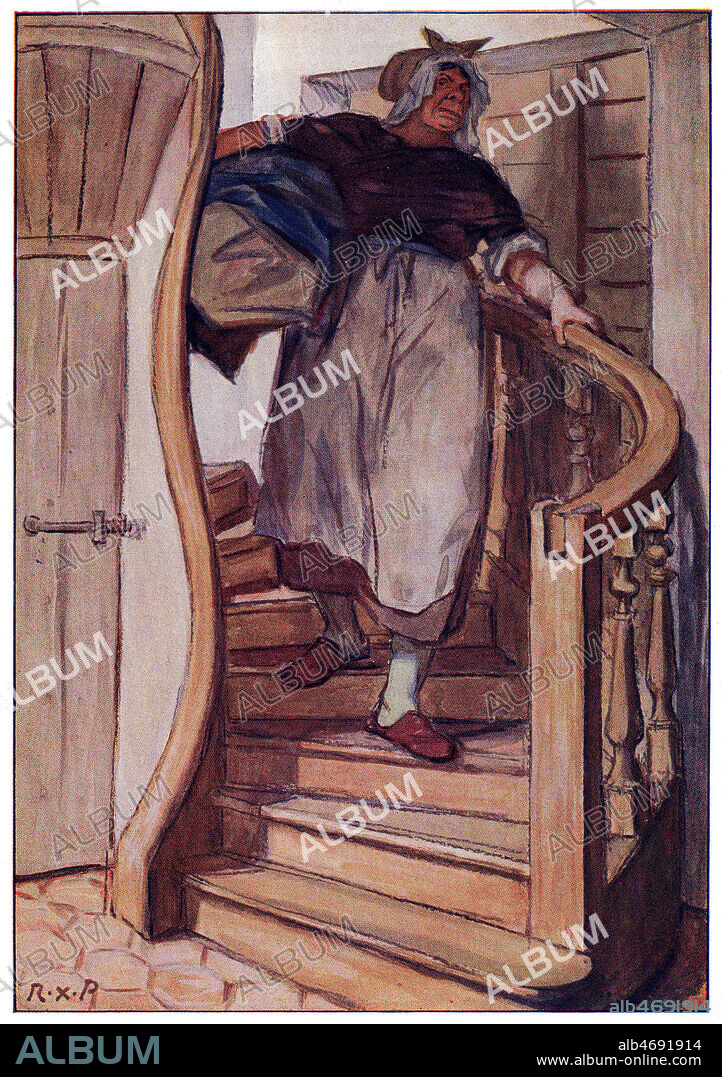 La grande Nanon. Illustration de 1921 par Rene Xavier PRINET (1861-1946) pour Eugenie Grandet d'Honore de BALZAC (1799-1850). Credit : Collection Jonas/Kharbine-Tapabor.