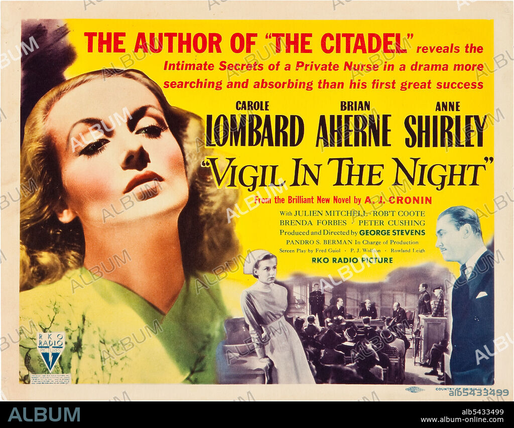 CAROLE LOMBARD en NOCHE DE ANGUSTIA, 1940 (VIGIL IN THE NIGHT), dirigida por GEORGE STEVENS. Copyright RKO.