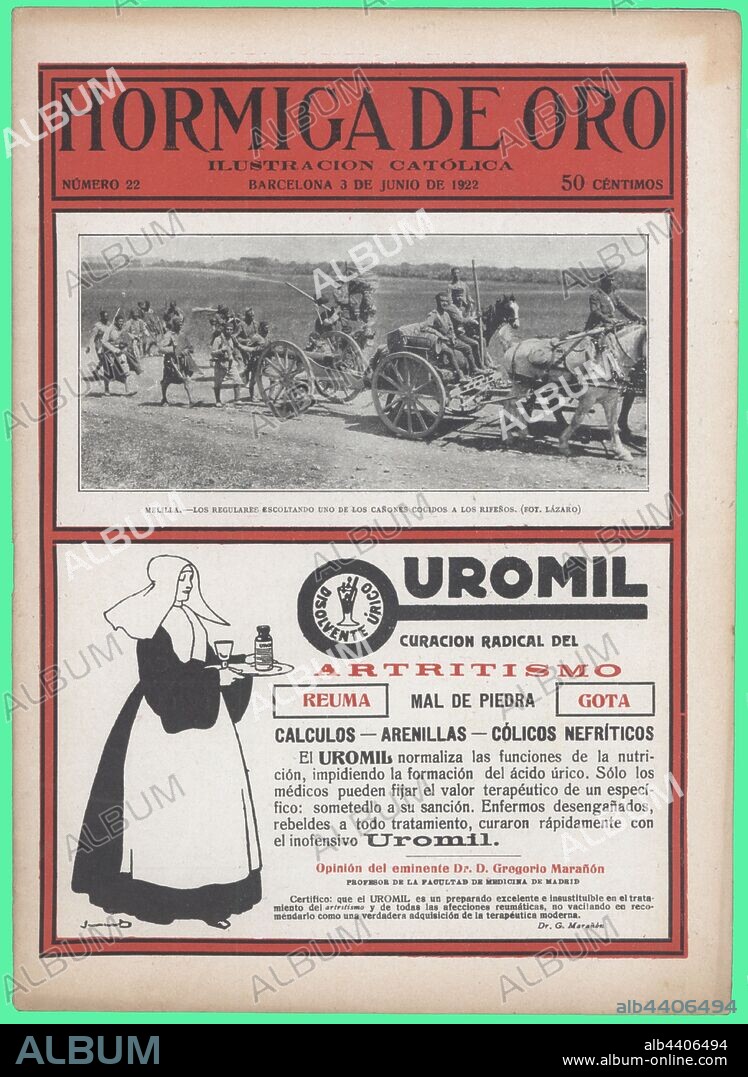 Portada de la revista Hormiga de Oro, editada en Barcelona, junio de 1922.