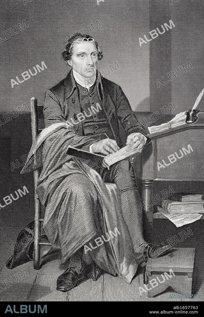 Patrick Henry 1736-1799. American revolutionary leader and lawyer. In speech said, "Give me liberty or give me death". Helped adapt Bill of Rights. From painting by Alonzo Chappel.