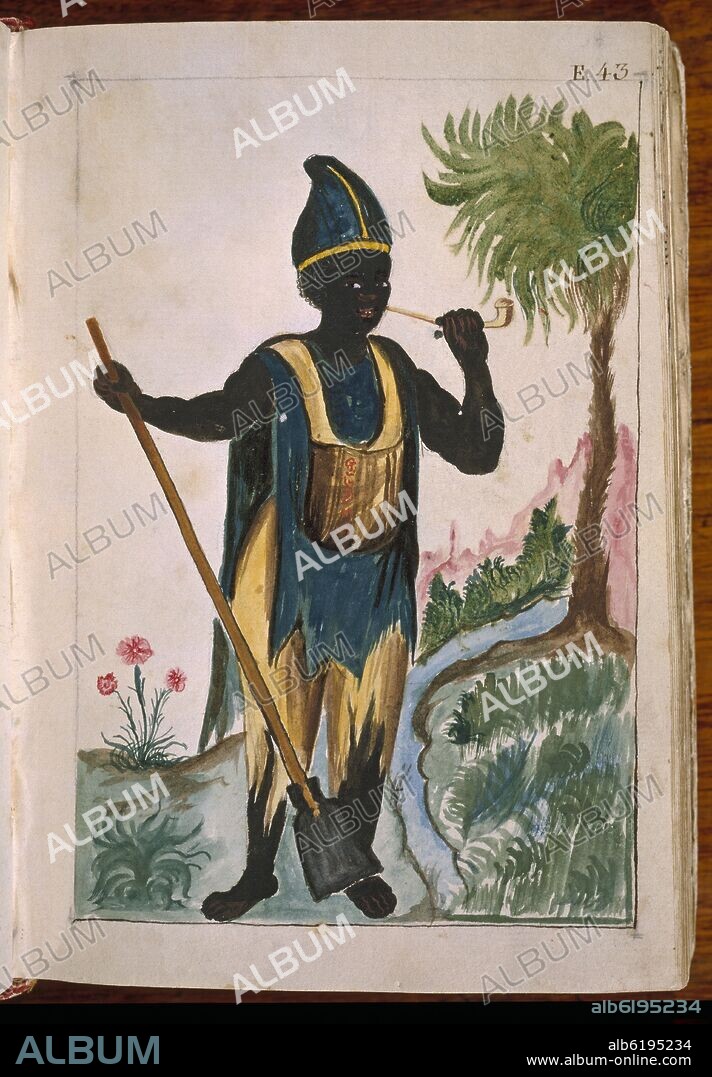 MARTINEZ COMPAÑON BALTASAR. CODICE TRUJILLO DEL PERU - TOMO II - E, 43 - NEGRO - ACUARELA SIGLO XVIII.