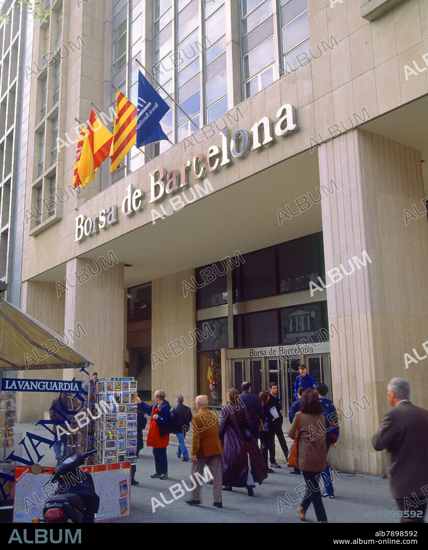 FACHADA DEL EDIFICIO DE LA BOLSA CON EL IDENTIFICATIVO EN CATALAN - FOTO AÑOS 00.
