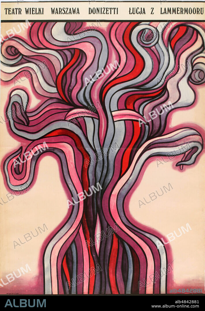 JAN LENICA. Poster for the opera Lucia di Lammermoor by Gaetano Donizetti.