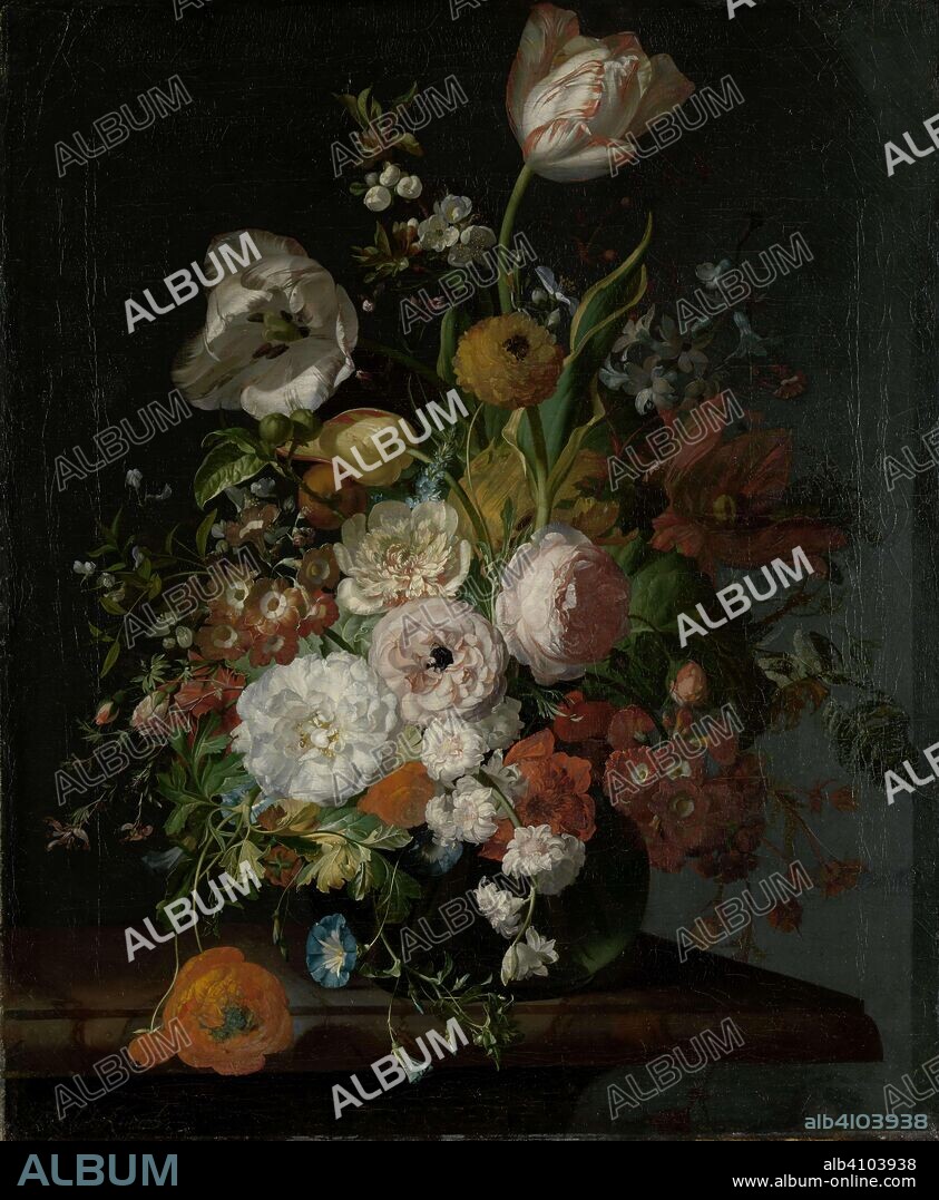 RACHEL RUYSCH. Still Life with Flowers in a Glass Vase. Dating: c. 1690 - c. 1720. Measurements: h 65 cm × w 53.5 cm.