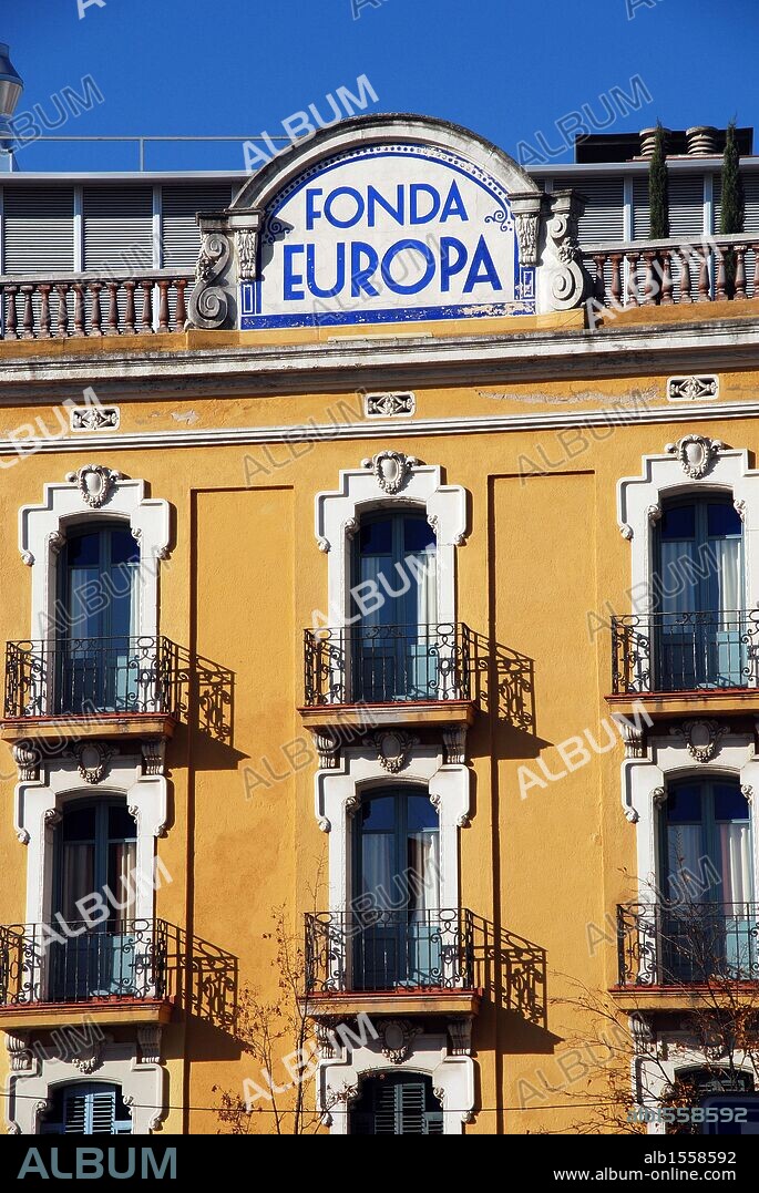 FONDA EUROPA. Vista parcial del exterior del restaurante. Granollers. Comarca del Vallès Oriental. Provincia de Barcelona. Cataluña.