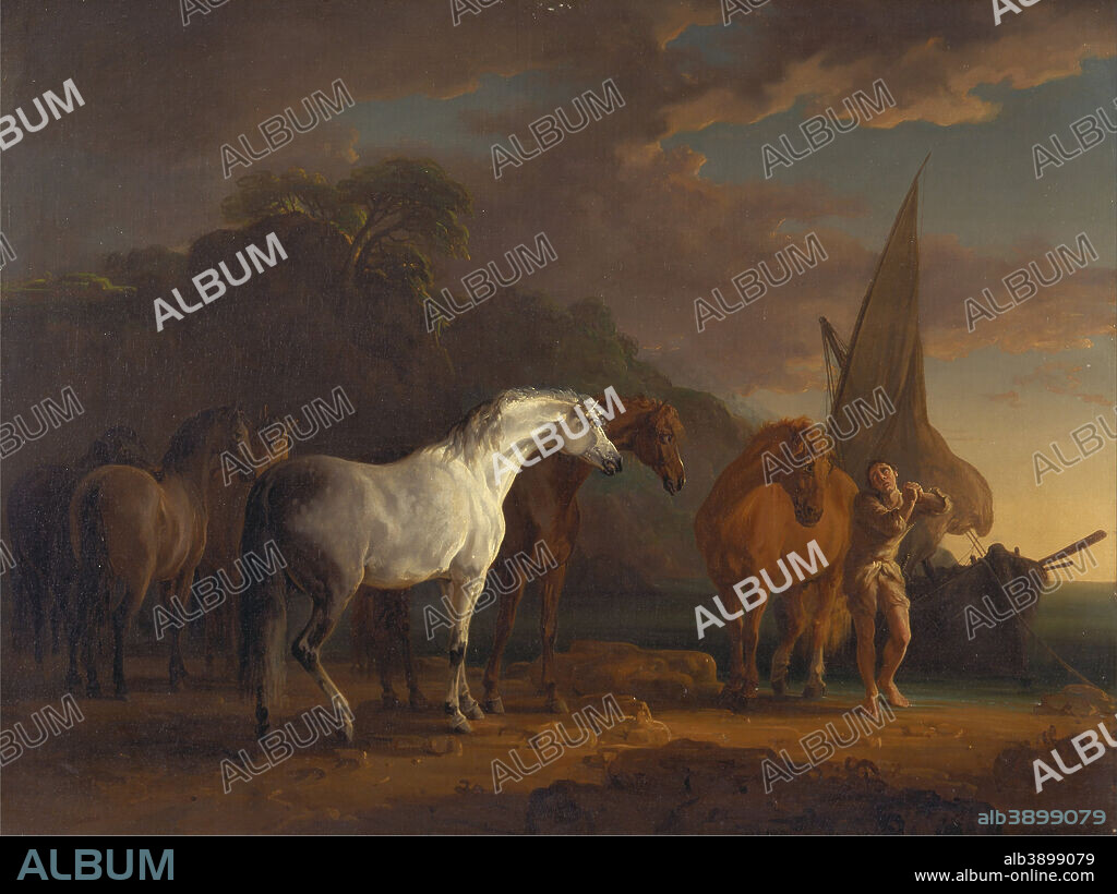 SAWREY GILPIN. Gulliver Taking His Final Leave of the Land of the Houyhnhnms. Date/Period: 1769. Painting. Oil on canvas on canvas. Height: 1,041 mm (40.98 in); Width: 1,397 mm (55 in).