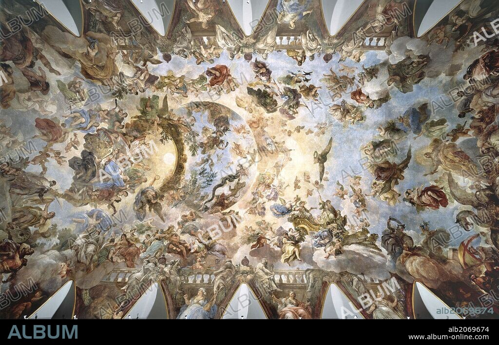 Luca Giordano / 'Allegory of the Golden Fleece', ca.  1697, Italian School, Fresco, 1400 cm x 2100 cm, P07887.