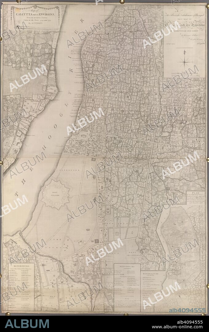 A map of Calcutta and its environs . Map of Calcutta and its Environs from a Survey taken in the years 1792 and '93. 1794?. Source: Maps K.Top.115.43.2.TAB. Language: English.