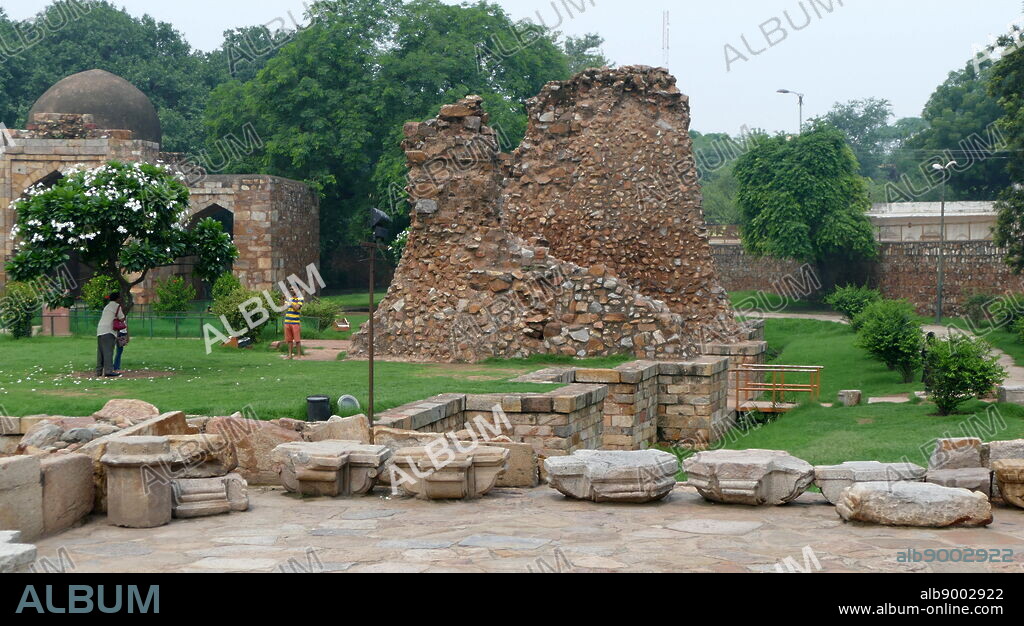 The Qutb complex is an array of monuments and buildings at Mehrauli in Delhi, India. Its foundation was laid by Qutb-ud-din Aibak, who later became the first Sultan of Delhi of the Mamluk dynasty. The Qubbat-ul-Islam Mosque (Dome of Islam), later corrupted into Quwwat-ul Islam, stands next to the Qutb Minar.