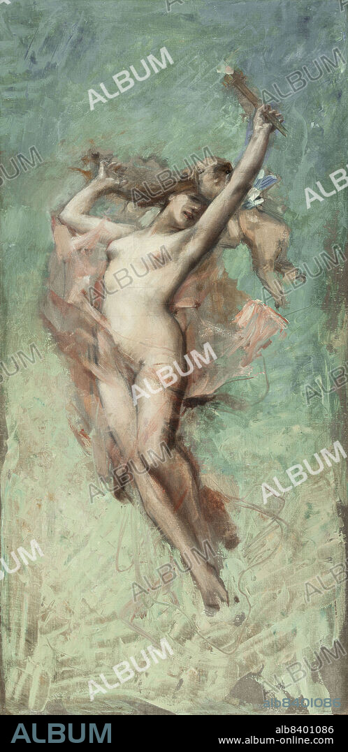 LEON FRANCOIS COMERRE. Esquisse pour la mairie du 4ème arrondissement : Le jour, 1884. Allegorical figure: Day.