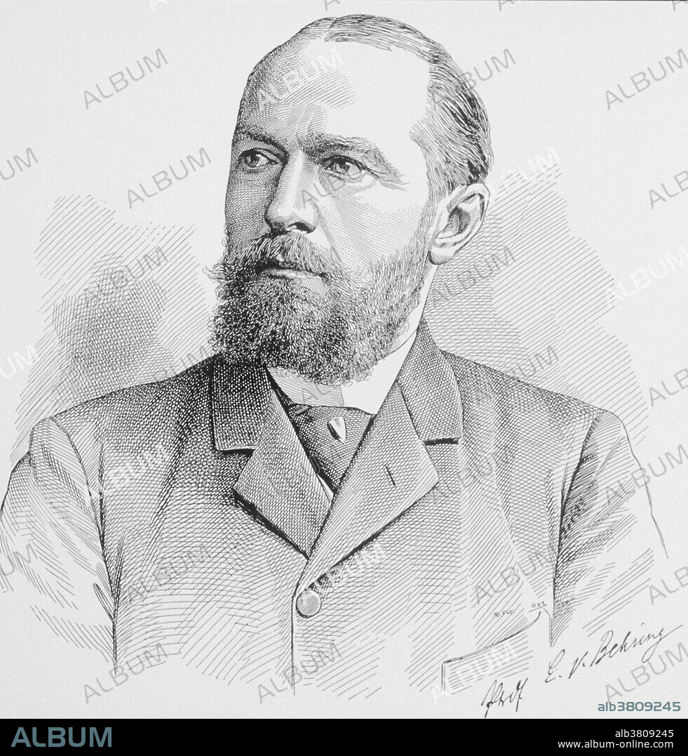 Emil von Behring (1854-1917). German bacteriologist. Behring obtained his medical degree in 1880 and in 1889 became an assistant at the Institute for Infectious Diseases in Berlin. In 1890 Behring helped to show that immunity from tetanus could be achieved by an injection of blood serum from an infected animal. He believed that an antitoxin of tetanus was present in the blood serum. He later helped to find the same antitoxic immunity with diphtheria, a major killer of children. In 1901 he received the first Nobel Prize awarded in medicine and physiology for his work.