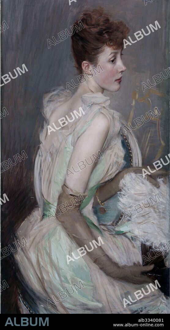GIOVANNI BOLDINI. Portrait of Countess De Leusse, née Berthier.