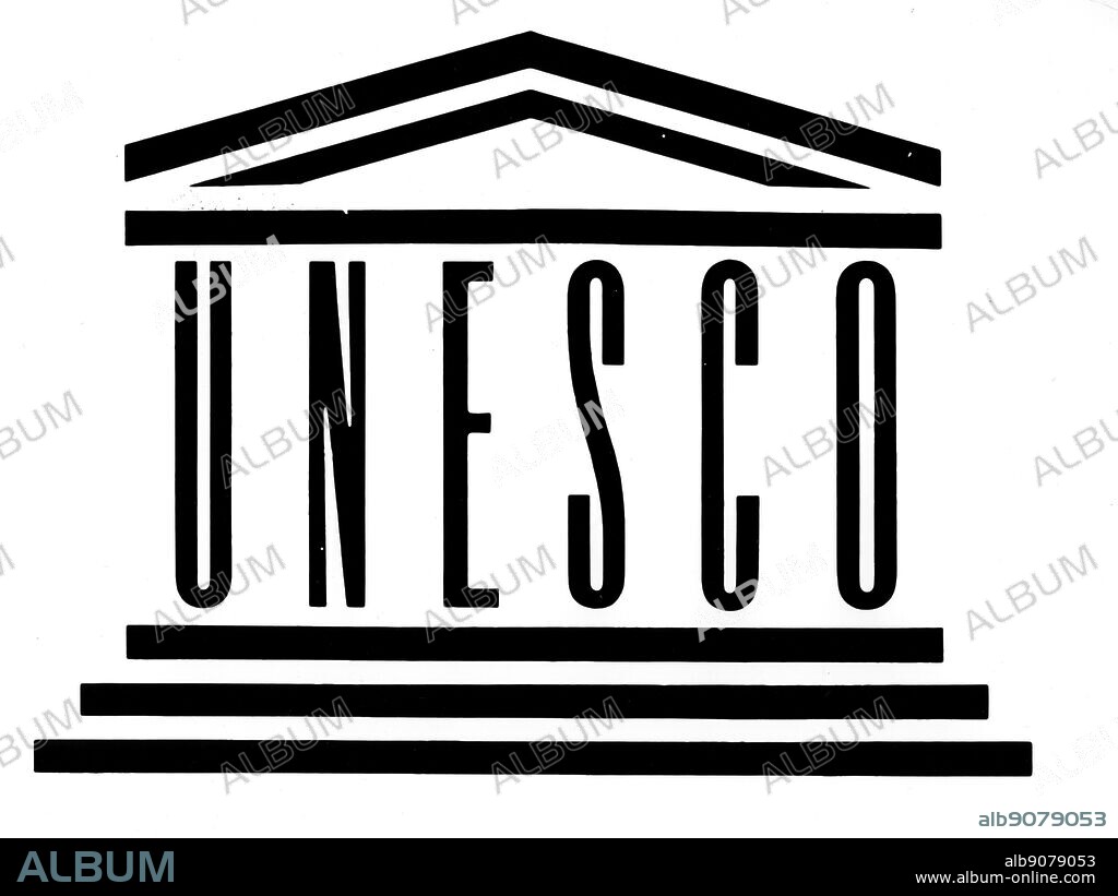 Official logo for UNESCO (the United Nations Educational, Scientific and Cultural Organisation). Dated 20th Century.