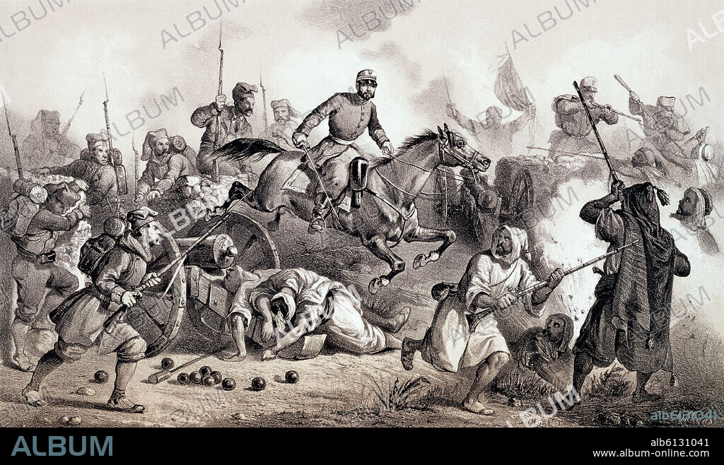 FRANCISCO SANS CABOT. EL GENERAL PRIM EN LA BATALLA DE TETUAN 4/2/1860.