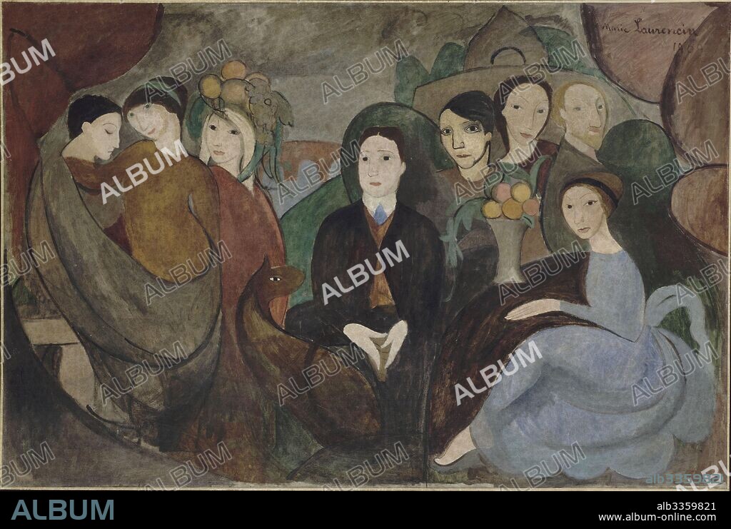 MARIE LAURENCIN et PABLO PICASSO. Guillaume Apollinaire and his friends (Apollinaire et ses amis).