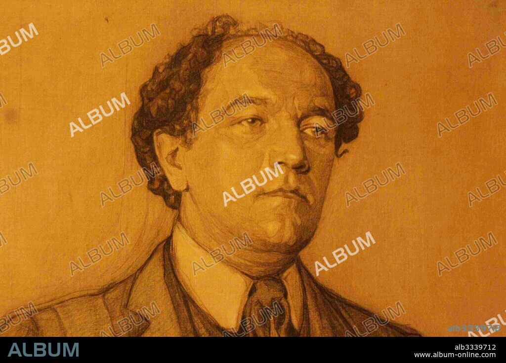 V. TRUSOV. Portrait of the composer Nikolai Medtner (1879-1951).