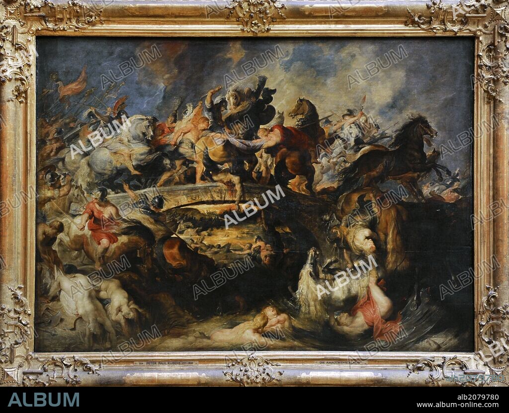 Peter Paul Rubens (1577-1640). Was a German-born Flemish Baroque painter. Battle of the Amazons, 1618. Oil on panel. Alte Pinakothek. Munich. Germany.