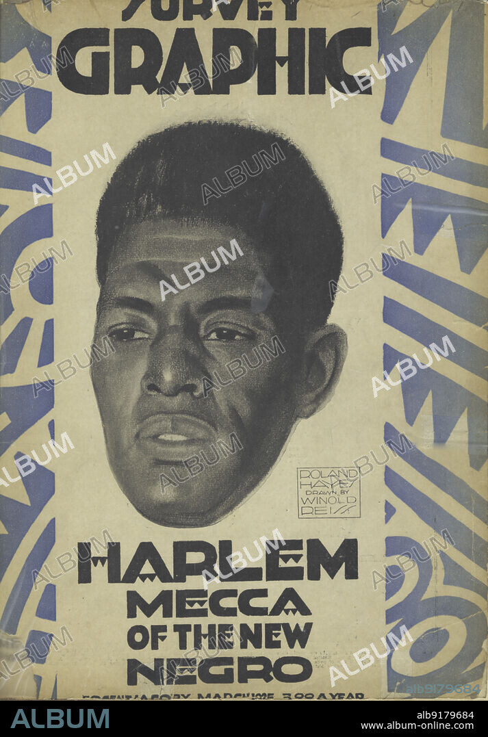 WINOLD REISS. Harlem, Mecca of the new Negro,[cover], 1925-03. Additional title: Survey graphic.