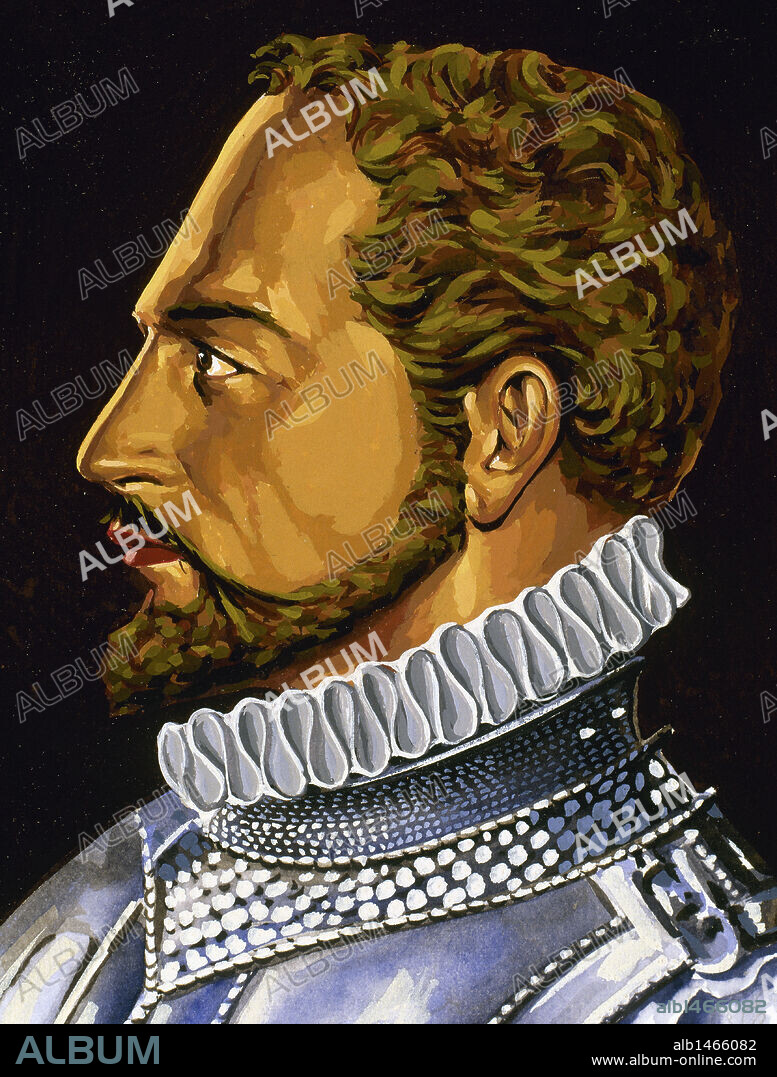 ALONSO DE ERCILLA (1533-1594). Poeta y conquistador español. Dibujo.