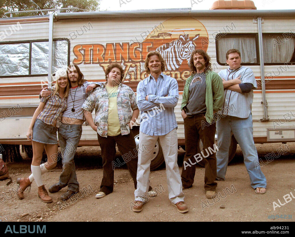 ALLEN COVERT, ASHLEY SCOTT, JONAH HILL, JUSTIN LONG, KEVIN HEFFERNAN and STEVE ZAHN in STRANGE WILDERNESS, 2008, directed by FRED WOLF. Copyright PELICAN PROD./HAPPY MADISON PROD./LEVEL 1 ENTERNTAINMENT / MICHAELS, DARREN.