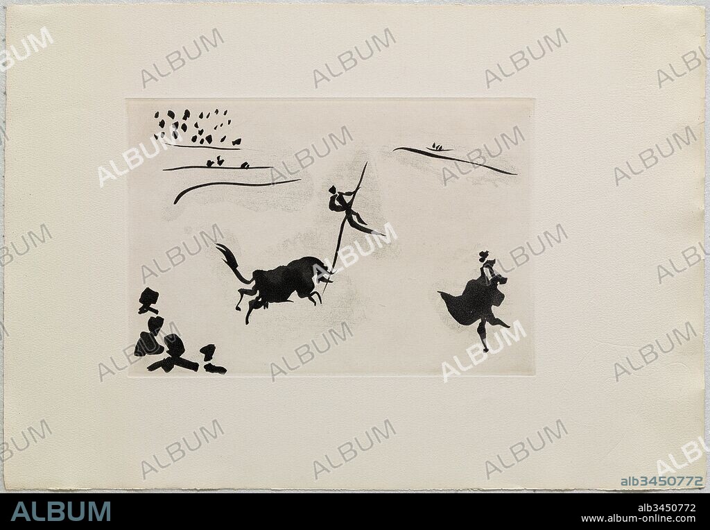 Pablo Picasso / "Salto con la garrocha", 1957, Grabado (Aguatinta al azúcar con mordida a mano sobre plancha de cobre, estampada sobre papel vitela), 20 x 29,4 cm, MPB 112.775.