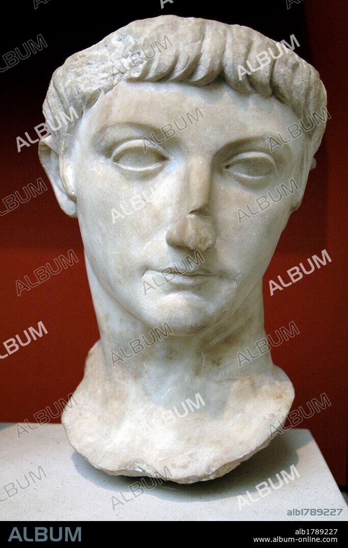 Portrait head from a statue of a prince of the Julio-Claudian dynasty, perhaps the younger Drusus, son of the roman emperor Tiberius. Marble. 20-40 AD. From Kyrenia (Cyprus). British Museum. London. England. United Kingdom.