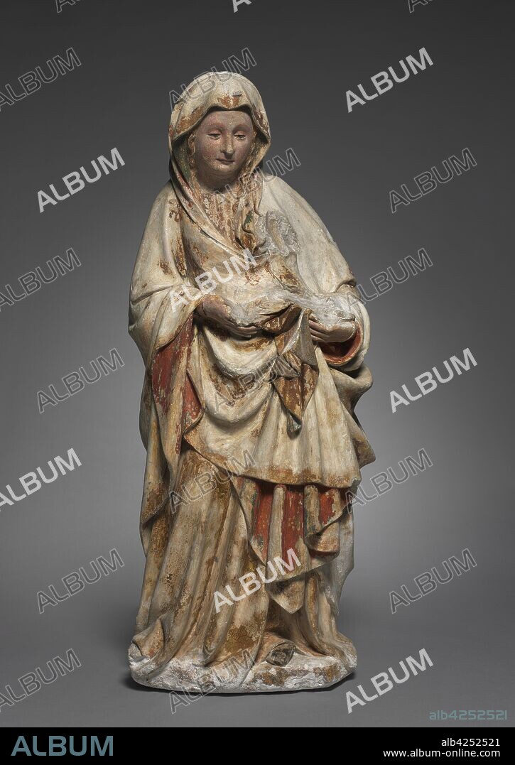 Standing Virgin, c. 1440-1450. Follower of Claus de Werve (Netherlandish, 1380-1439). Painted and gilded limestone; overall: 104.8 cm (41 1/4 in.).
